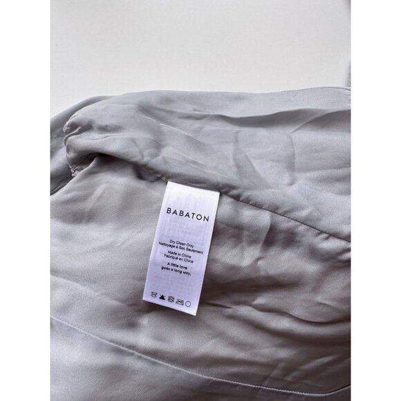 Aritzia BABATON Connor Heather Light Grey Virgin Wool Belted Wrap Coat, Size M - Picture 11 of 16